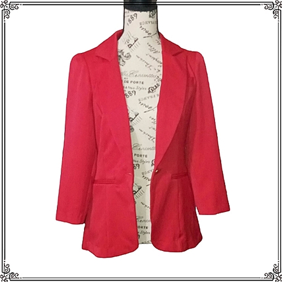 Stoosh Red Jersey Y2K Blazer Size Med - Picture 3 of 12